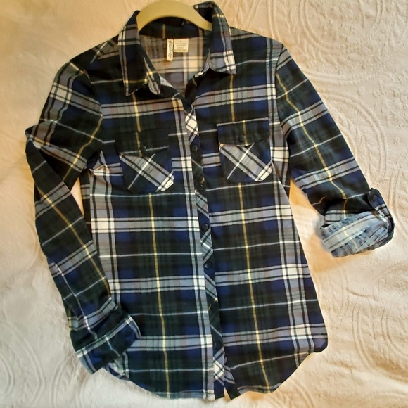 Tops - Passport Button Up Plaid Shirt